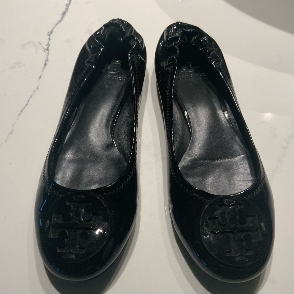 Tory Burch Glossy Black Flats